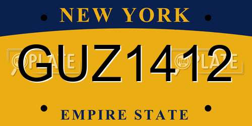 GUZ1412 New York License Plate