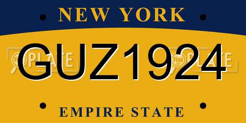 GUZ1924 New York License Plate