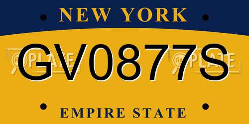 GV0877S New York License Plate
