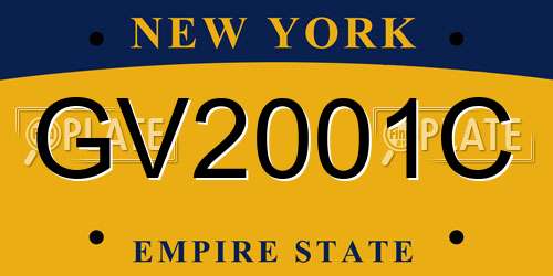 GV2001C New York License Plate
