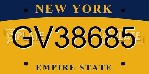 GV38685 New York License Plate