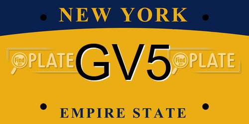 GV5 New York License Plate