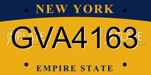 GVA4163 New York License Plate