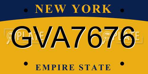 GVA7676 New York License Plate