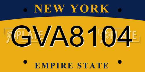 GVA8104 New York License Plate
