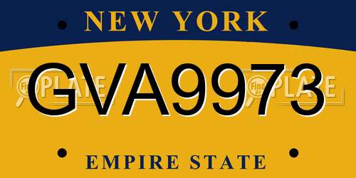GVA9973 New York License Plate