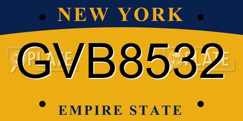 GVB8532 New York License Plate