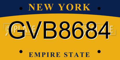 GVB8684 New York License Plate