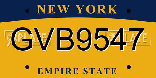 GVB9547 New York License Plate