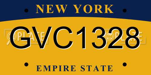 GVC1328 New York License Plate