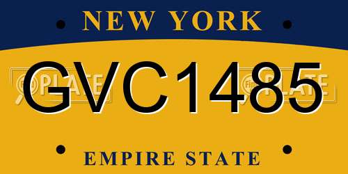 GVC1485 New York License Plate