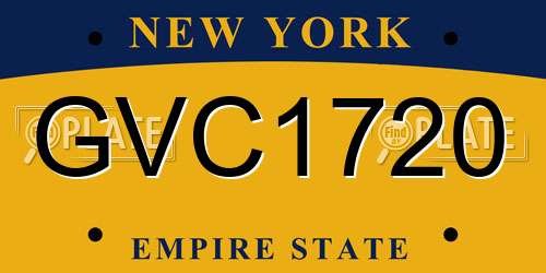 GVC1720 New York License Plate