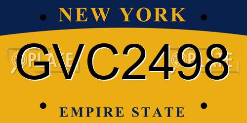 GVC2498 New York License Plate