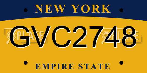GVC2748 New York License Plate