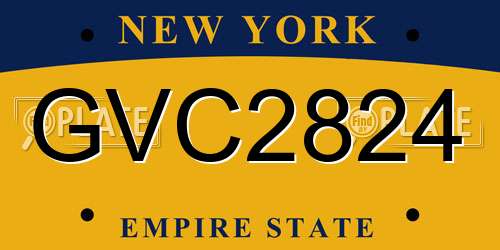 GVC2824 New York License Plate