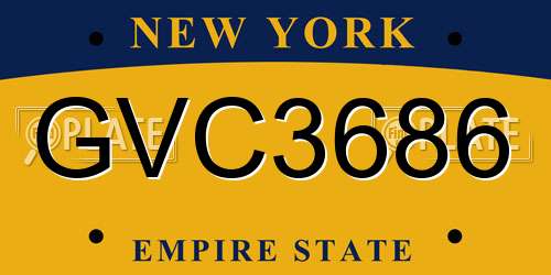 GVC3686 New York License Plate
