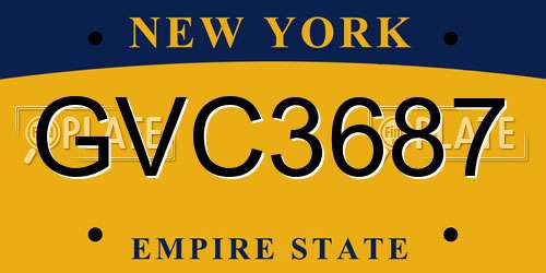 GVC3687 New York License Plate