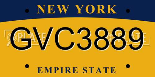 GVC3889 New York License Plate