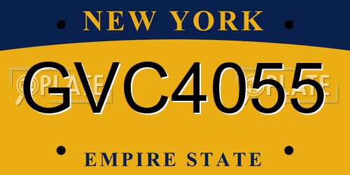 GVC4055 New York License Plate