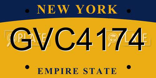 GVC4174 New York License Plate