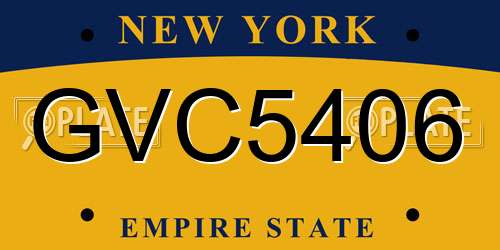 GVC5406 New York License Plate