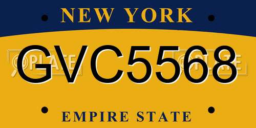 GVC5568 New York License Plate