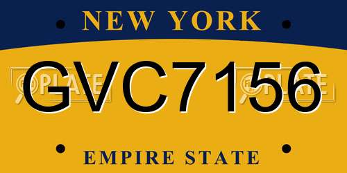 GVC7156 New York License Plate