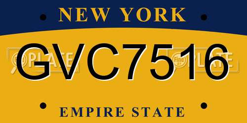 GVC7516 New York License Plate