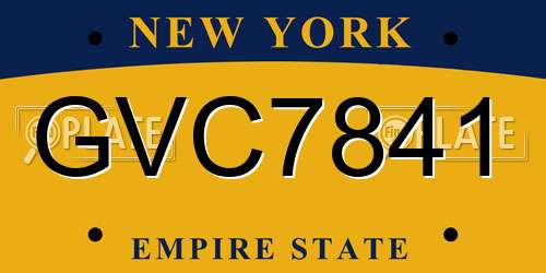 GVC7841 New York License Plate