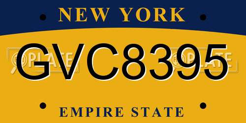 GVC8395 New York License Plate