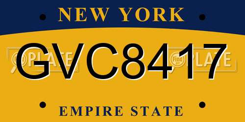 GVC8417 New York License Plate