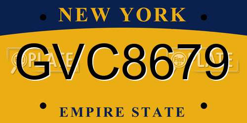 GVC8679 New York License Plate