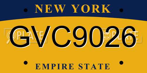GVC9026 New York License Plate