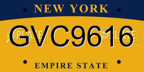 GVC9616 New York License Plate