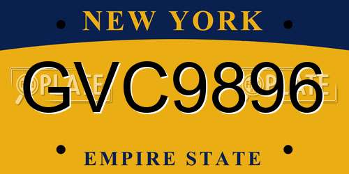 GVC9896 New York License Plate