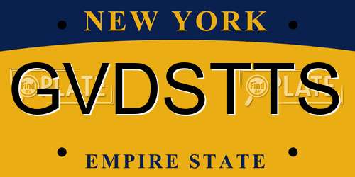 GVDSTTS New York License Plate
