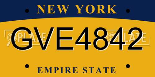 GVE4842 New York License Plate