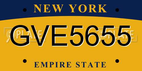 GVE5655 New York License Plate