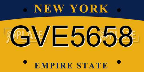 GVE5658 New York License Plate