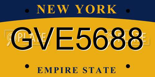 GVE5688 New York License Plate