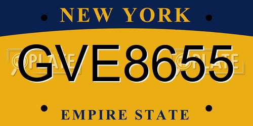GVE8655 New York License Plate