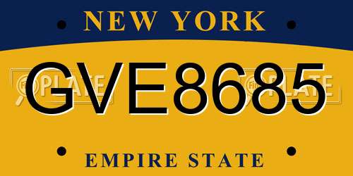 GVE8685 New York License Plate
