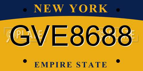 GVE8688 New York License Plate