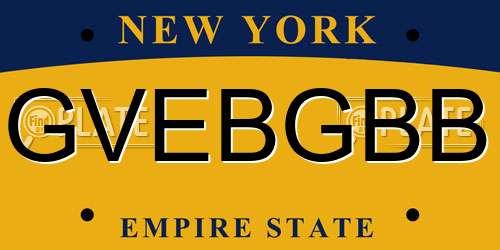GVEBGBB New York License Plate