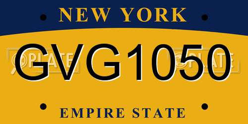 GVG1050 New York License Plate