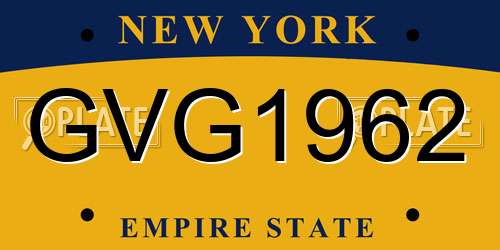 GVG1962 New York License Plate