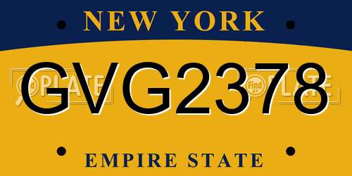GVG2378 New York License Plate