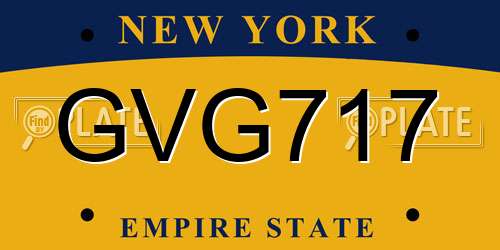 GVG717 New York License Plate