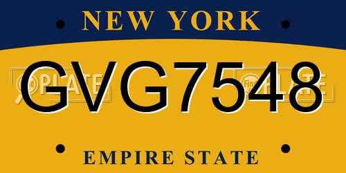 GVG7548 New York License Plate