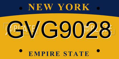 GVG9028 New York License Plate